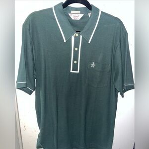 Penguin Green Polo Shirt Men’s Extra Large XL Slim Fit